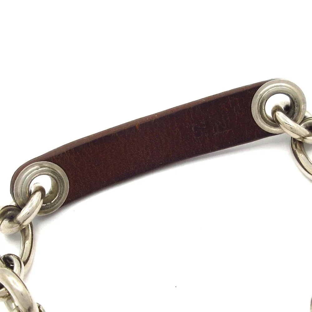 Hermès Detriers Bracelet Dark Brown Silver Leather Hardware